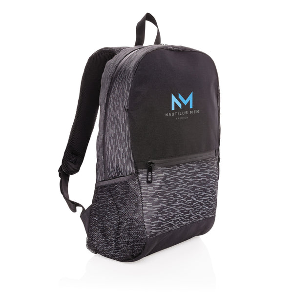 Branded AWARE™ RPET Reflective laptop backpack