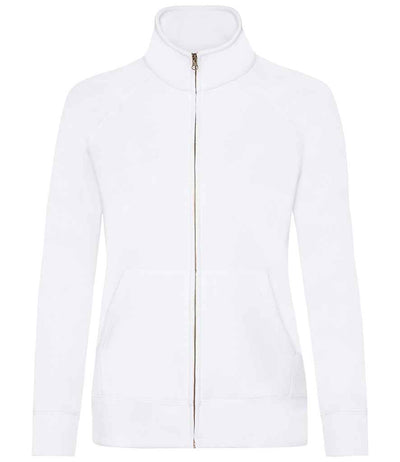 Fruit of the Loom Premium Lady Fit Sweat Jacket White