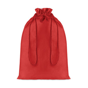 Large Cotton draw cord bag in red