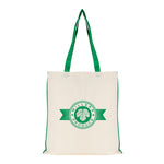 Branded 5oz NATURAL cotton shopper bag with piping trim + handles