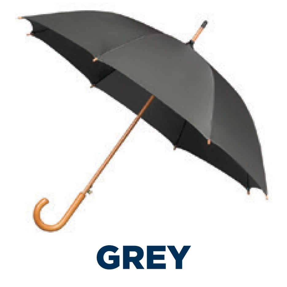 Classic Automatic Walking Umbrella with Wooden Crook Handle - 1050mm