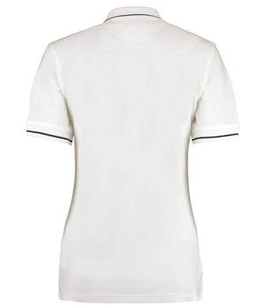 Kustom Kit Ladies St Mellion Tipped Cotton Piqué Polo Shirt White/Navy