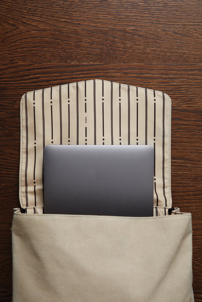 Branded VINGA Bosler backpack GRS recycled canvas
