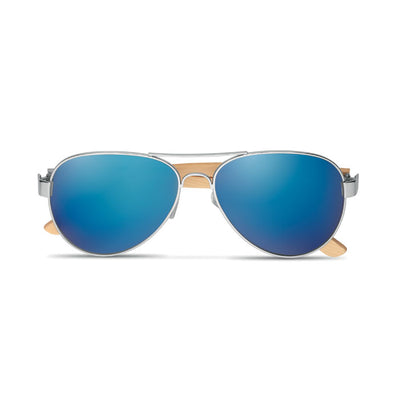 Branded Bamboo sunglasses in pouch