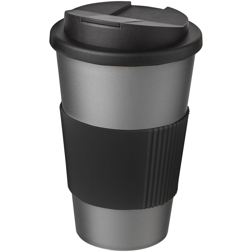 Branded Americano® 350 ml tumbler with grip & spill-proof lid