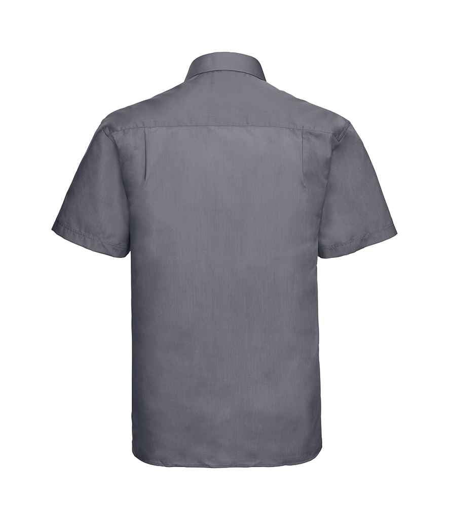 Russell Collection Short Sleeve Easy Care Poplin Shirt Convoy Grey