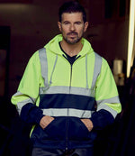Yoko Hi-Vis Zip Hoodie Yellow/Navy