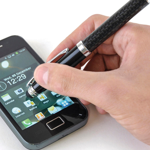 Branded CARBON FIBRE STS ball pen with Chrome Undercoat