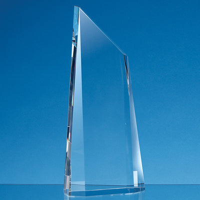 Branded 21.5cm Optical Crystal Facetted Peak Award