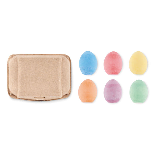 6 chalk eggs in box