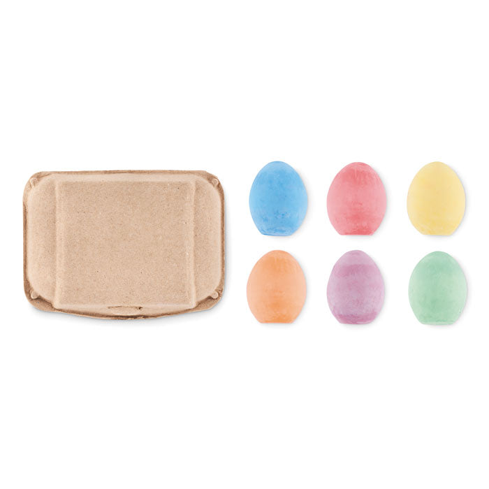 Branded 6 chalk eggs in box
