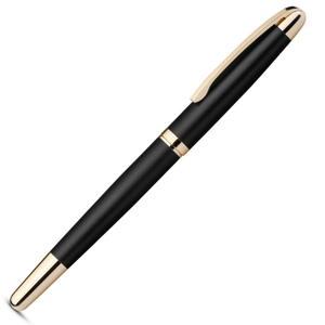 EZEKIEL ROLLER. Metal rollerball with gold trim