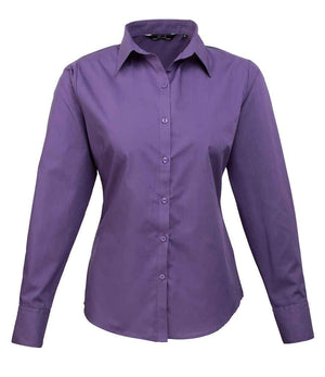 Premier Ladies Long Sleeve Poplin Blouse