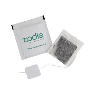 Branded Tea Bag Sachet with logo printed to label