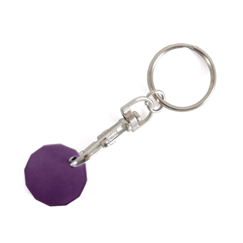 Branded Aluminium 12-sided GBP Trolley Coin On Trigger Clip + Split Ring