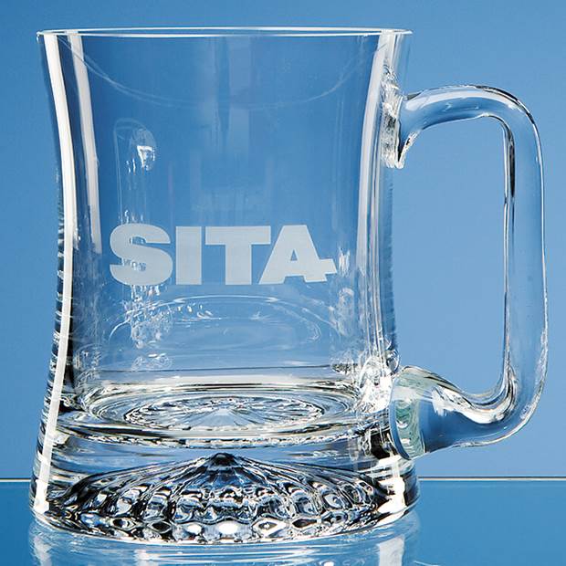 Branded 0.34ltr Handmade Curved Star Base Tankard