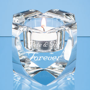 Branded 6cm Optical Crystal Heart Tealight Holder*