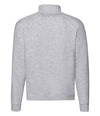 Fruit of the Loom Premium Zip Neck Sweatshirt Heather Grey