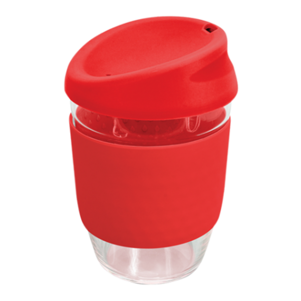 Branded Glass Coffee Cup with Silicone Band - Kiato Cup