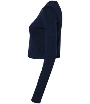 Bella Micro Rib Long Sleeve Baby T-Shirt Solid Navy Blend