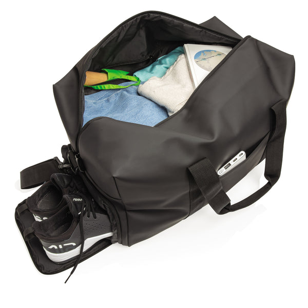 Branded Smooth PU weekend duffle