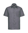 Russell Collection Short Sleeve Easy Care Poplin Shirt Convoy Grey