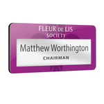 Metal Faced Reusable Name Window Badge