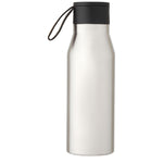 Ljungan 500 ml copper vacuum insulated stainless steel bottle with PU leather strap and lid