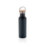 Branded Modern stainless steel bottle with bamboo lid