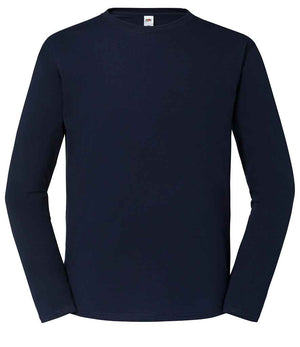 Fruit Loom Iconic 195 Long Sleeve T-Shirt Deep Navy