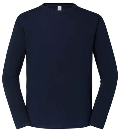 Fruit Loom Iconic 195 Long Sleeve T-Shirt Deep Navy