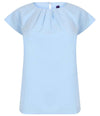 Henbury Ladies Pleat Front Short Sleeve Blouse