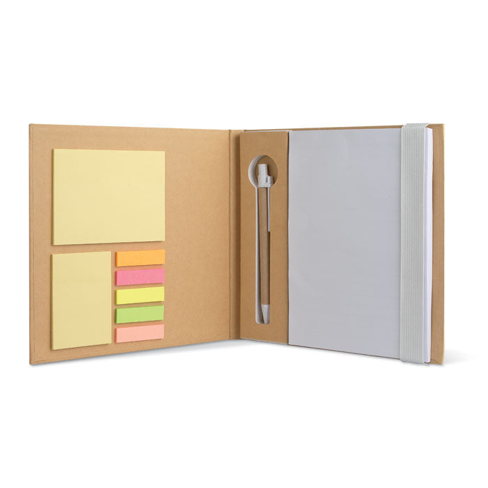 Branded Recycled Carton Notebook with memo set and pen