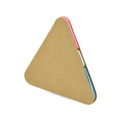 Reynolds Triangle shaped post it booklet. Card cover