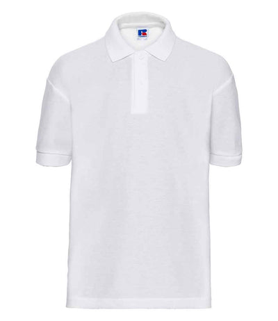 Russell Schoolgear Kids Poly/Cotton Piqué Polo Shirt White