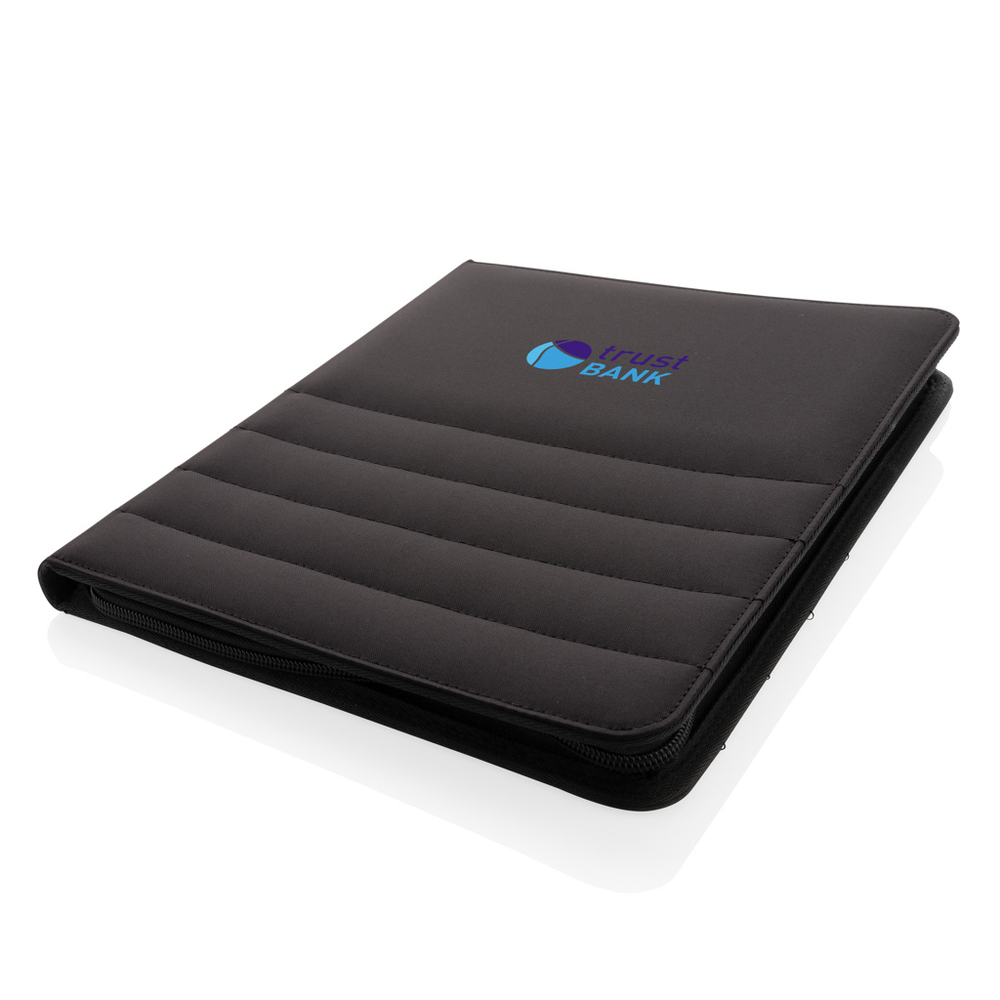 Branded Impact AWARE™ RPET A4 portfolio with zipper