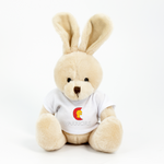 Cute Easter Bunny Soft Toy in a White T-shirt with your brand logo printed in full colour 