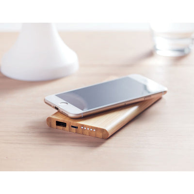 Wireless power bank in bamboo