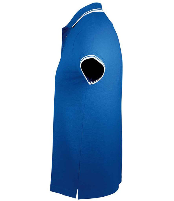 SOL'S Pasadena Tipped Cotton Piqué Polo Shirt Royal Blue/White