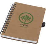 Branded Cobble A6 wire-o recycled cardboard notebook with stone paper