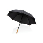 Branded 23" Impact AWARE™ RPET 190T auto open bamboo umbrella