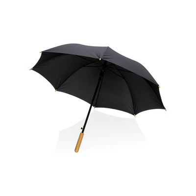 Branded 23" Impact AWARE™ RPET 190T auto open bamboo umbrella