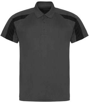 AWDis Cool Contrast Polo Shirt Charcoal/Jet Black
