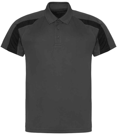 AWDis Cool Contrast Polo Shirt Charcoal/Jet Black