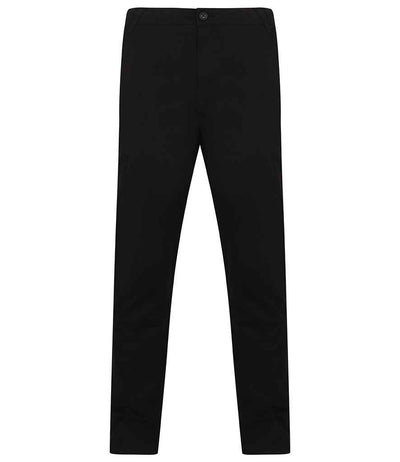 Henbury Stretch Flex Waistband Chino Trousers Black