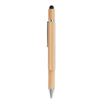 Branded Spirit level pen in bamboo