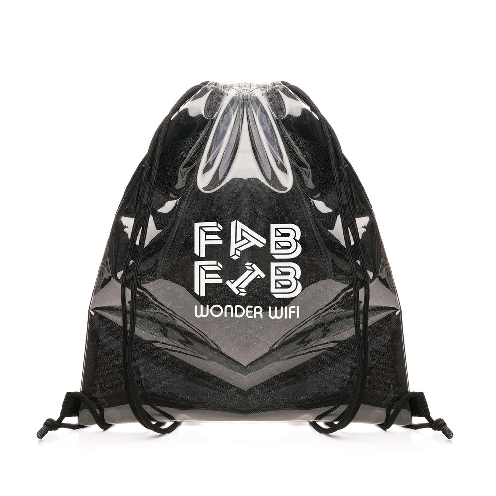 'Transparent Fabric Drawstring Bag' BLACK 600D and TPU Drawstring Bag