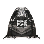 'Transparent Fabric Drawstring Bag' BLACK 600D and TPU Drawstring Bag