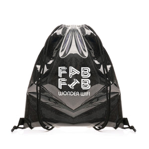 'Transparent Fabric Drawstring Bag' BLACK 600D and TPU Drawstring Bag
