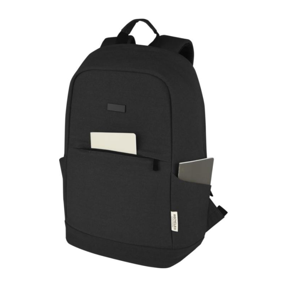 Branded Joey 15.6" GRS recycled canvas anti-theft laptop backpack 18L